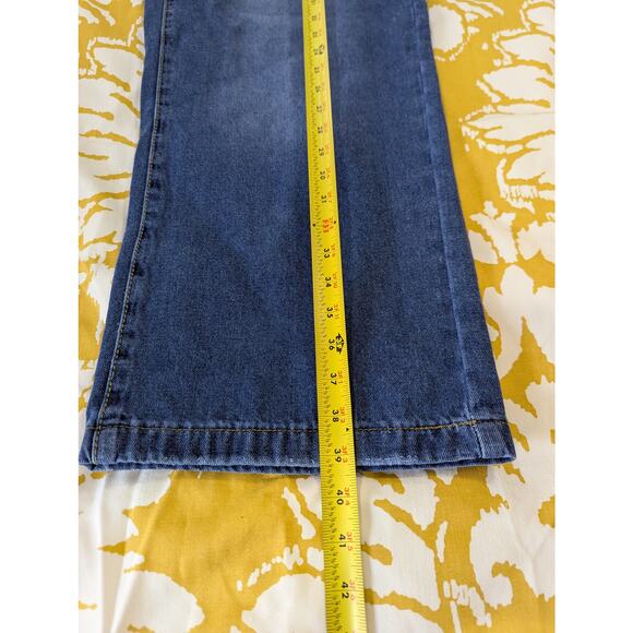 Women's Trendy High Waisted Wide Leg Baggy Ankle Denim Pants Sz XL - Picture 9 of 10